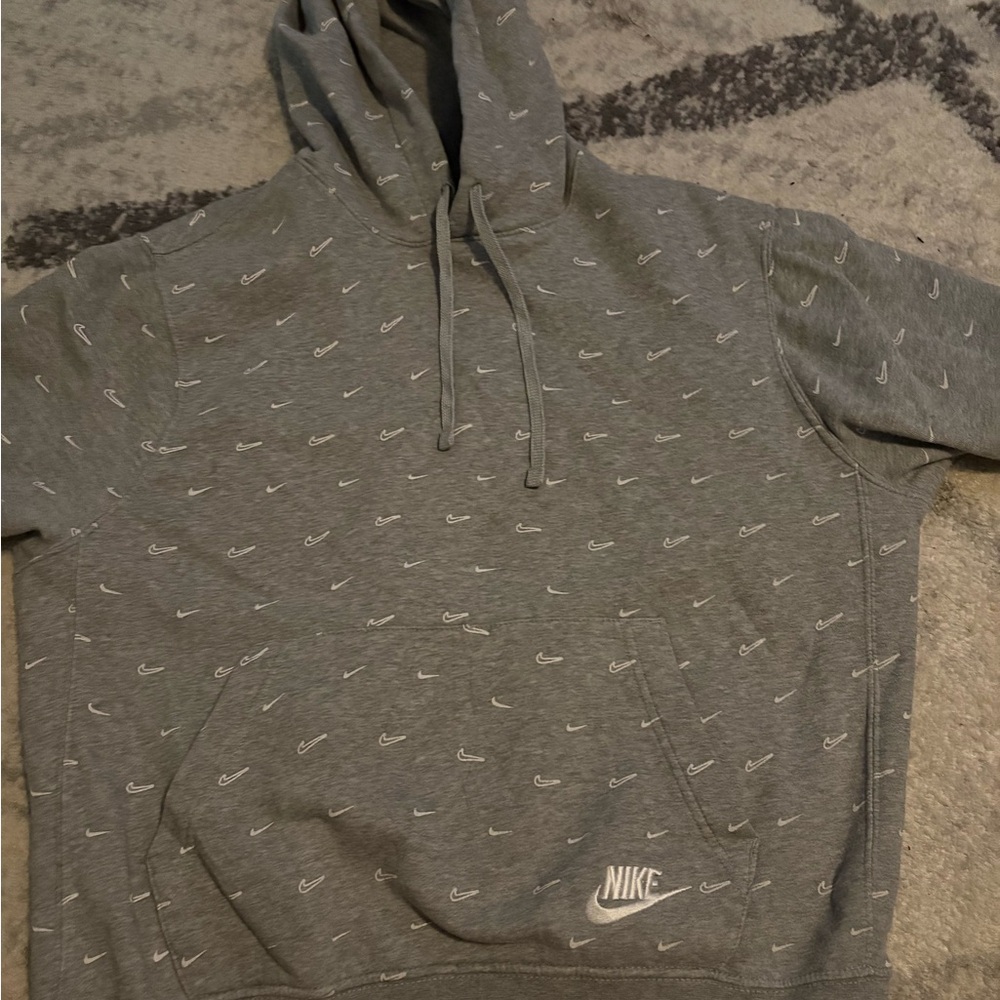 Nike Gray Hoodie with White Logo
